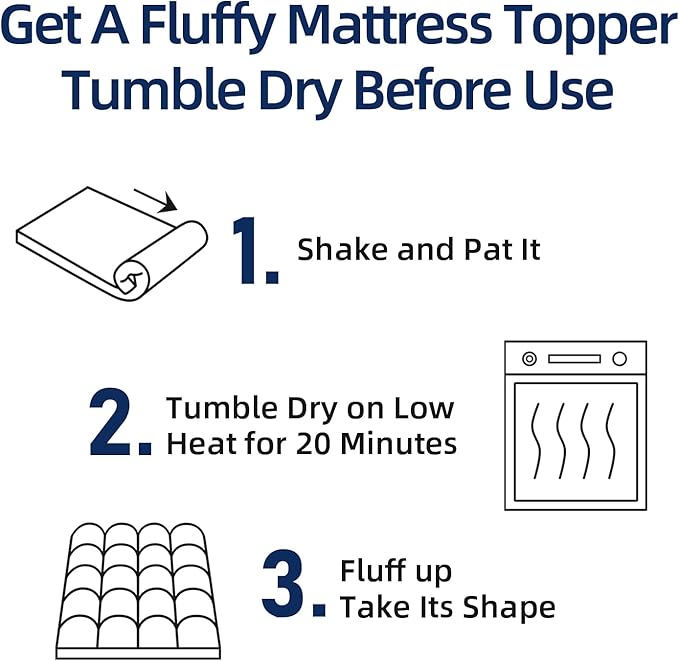 Mattress Topper Super Queen for Back Pain, Extra Thick Mattress Pad Cover, Plush Pillow Top, Deep Elastic Pocket, White