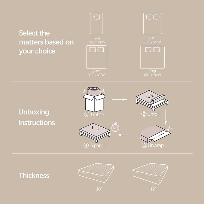12-Inch Hybrid Full Mattress - Premium Cooling Gel Memory Foam & 8.5" High Pocket Coils | CertiPUR-US Certified | Pressure Relief & Motion Isolation | 365-Night Risk-Free Trial