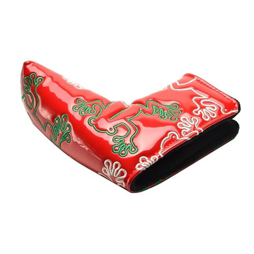 GOOACTION Golf Blade Putter Cover Magnetic Closure Red Funny Creative Frog Golf Putters Headcover Leather