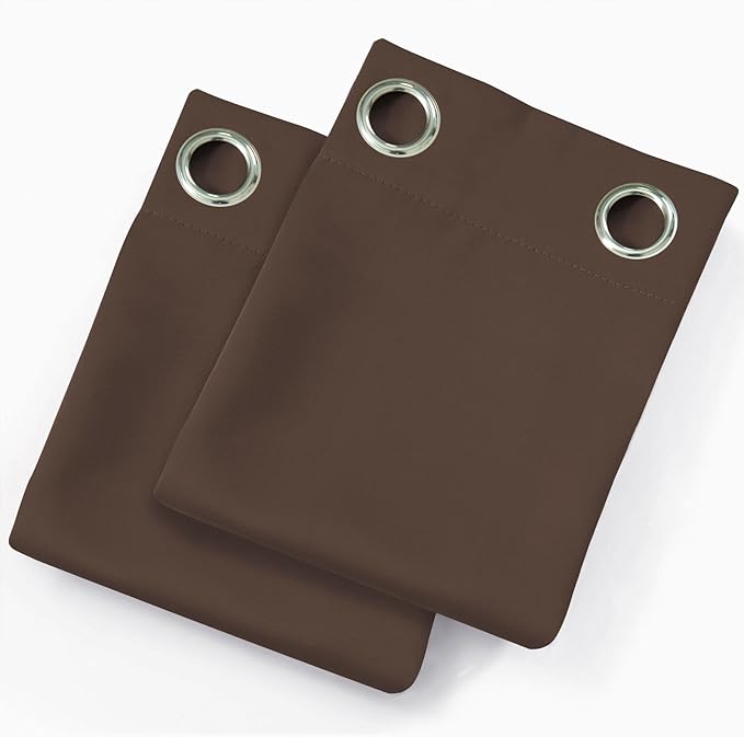 LEMOMO Chocolate Brown Blackout Curtains 42 x 54 Inch Length Set of 2 Panels