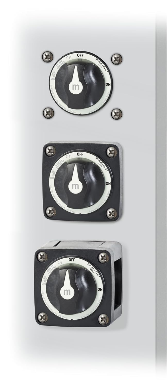 Blue Sea Systems On/Off Battery Switch - Durable Black Knob for Easy Operation | 6006200 m-Series