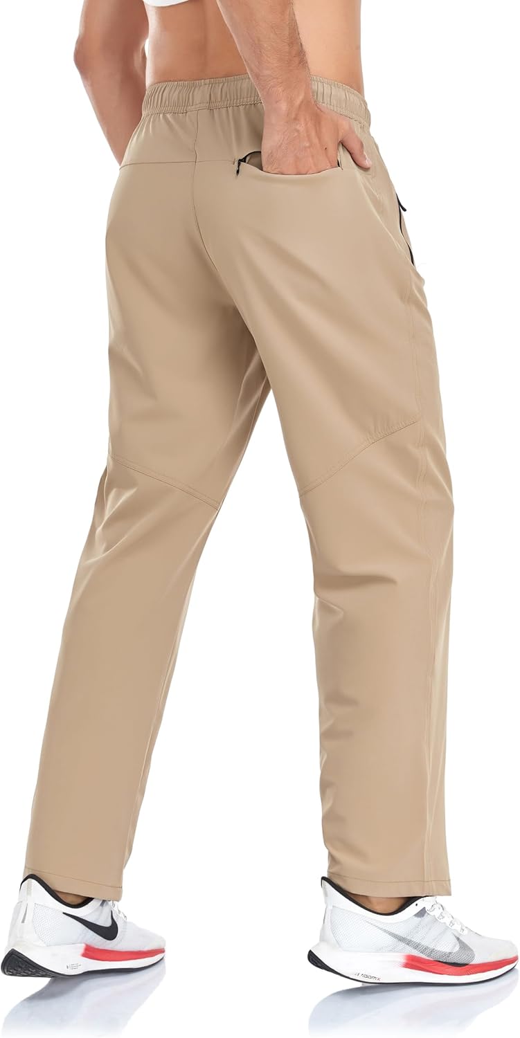 Rapoo Men's Lightweight Athletic Pants - Quick Dry with Zipper Pockets for Travel | Versatile Comfort