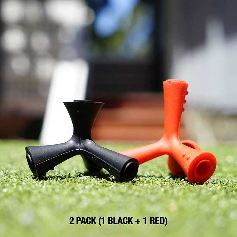 OctoTee, unisex-adult Flexible Tripod Colorful Rubber Golf Tee with Multi Height, Pack of 2