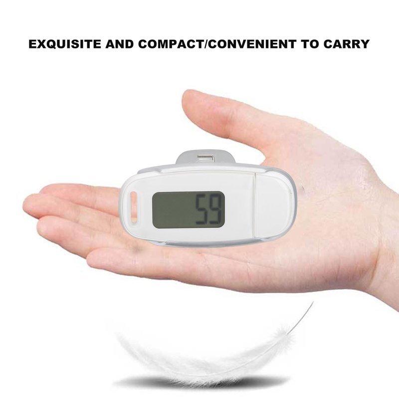 Pedometer for Walking, Accurate Simple Step Counter with Large Digital Display, USB Rechargeable Portable Step Clip on for Seniors (White)