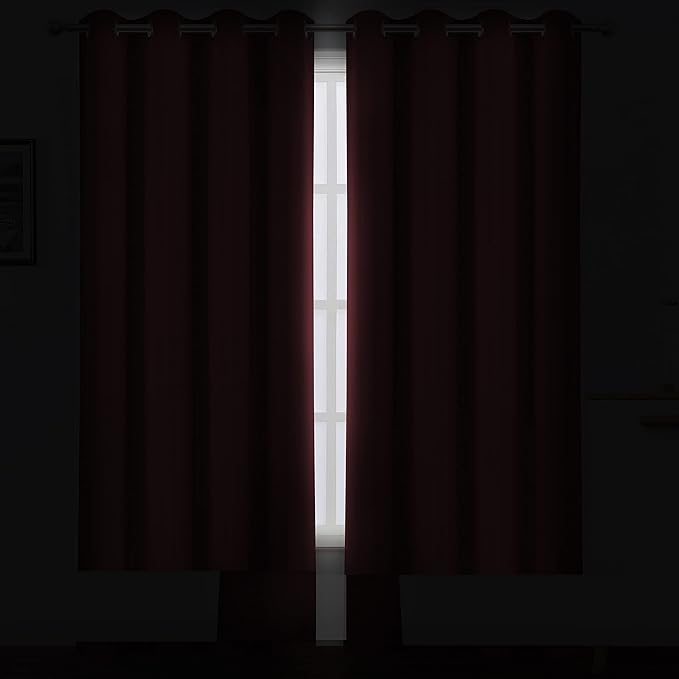 LEMOMO Red Thermal Blackout Curtains/52 x 108 Inch/Set of 2 Panels Room