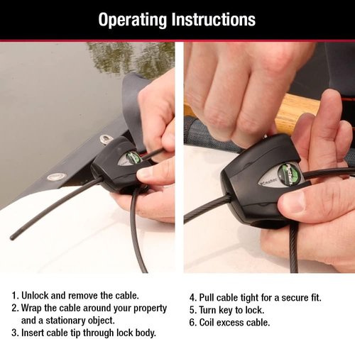 Master Lock Black Python Steel Cable Lock - Heavy Duty Anti-Theft Locking Cable for Trail Cameras & Kayaks | 2 Pack, 8417T