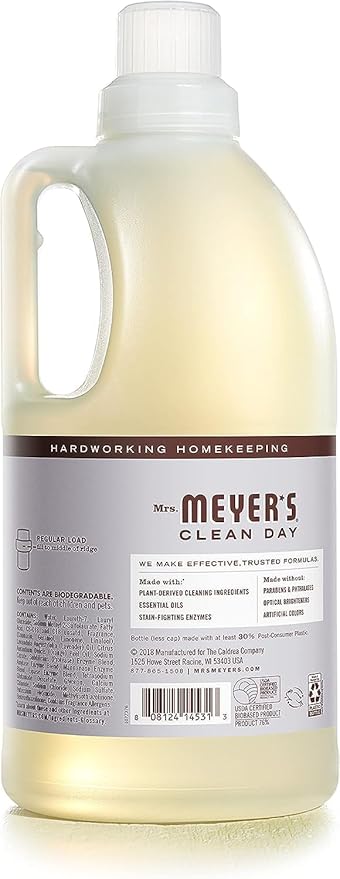 Mrs. Meyer’s Clean Day Lavender Laundry Detergent Concentrated Loads Per Bottle 64 Fl Oz (Pack of 5)