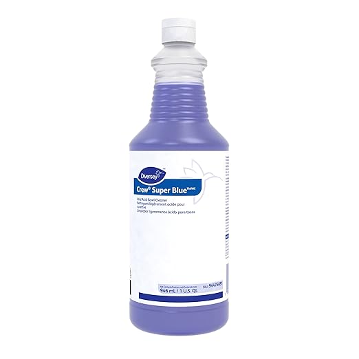 CREW 94476081 Super Blue Mild Acid Toilet Bowl Cleaner, Removes Rust, Scale & Stains, Citrus Scent, Ready-to-Use Squeeze Bottle, 32-Ounce