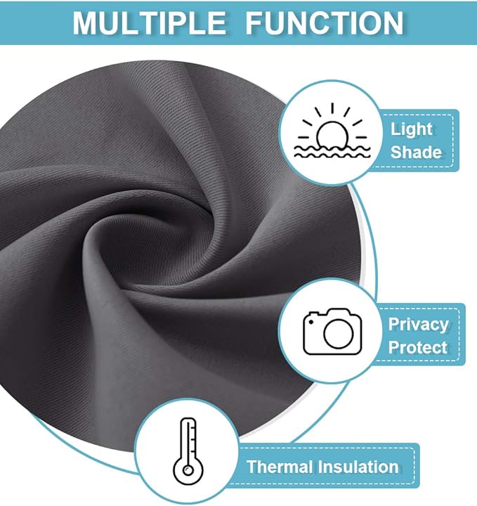RYB HOME Blackout Curtains for Living Room, Privacy Thermal Insulating Window