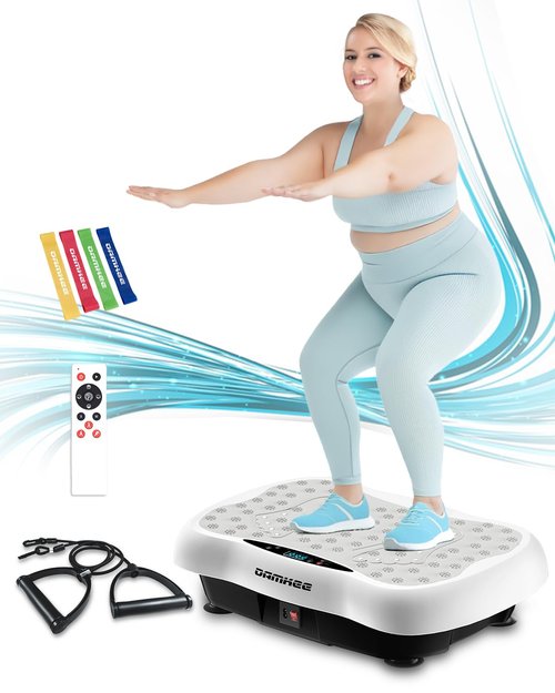 Vibration Plate Exercise Machine for Weight Loss, Power Vibrating Platform Full Body Workout, Home Gym Equipment with 120 Adjustable speeds, 330 Lbs, Shake Board for Lymphatic Drainage and Fitness