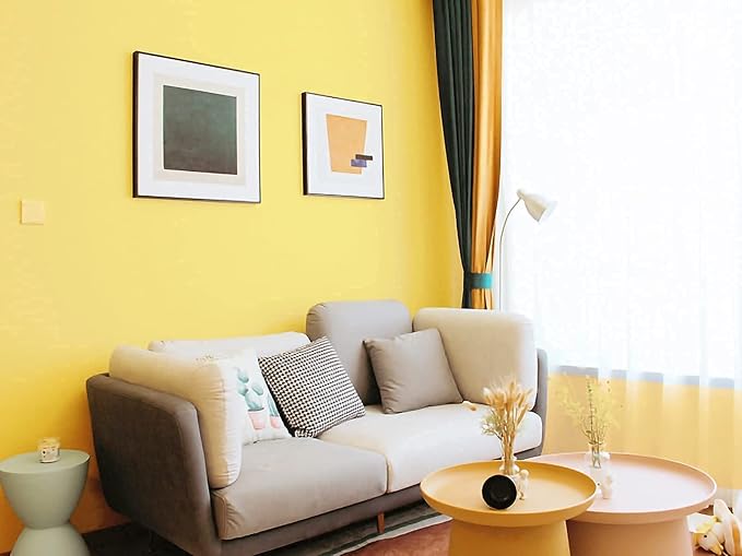 Dimoon 236''x17.7'' Yellow Peel and Stick Wallpaper Contact Paper Modern Self