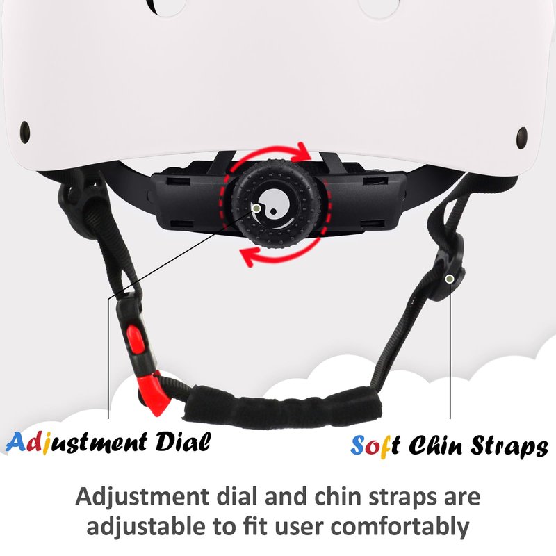Kids Bike Helmet, Adjustable and Multi-Sport, from Toddler to Youth, 3 Sizes (Snow)