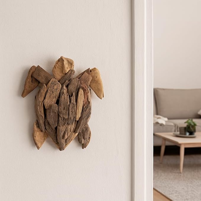 Decorative Driftwood Art Sculpture for Home, Bathroom and Office Decor - Sculptural Ornaments Accent for Room and Living Room Styling - Modern Figurine for Coffee Table or Shelf Display - 12", Brown