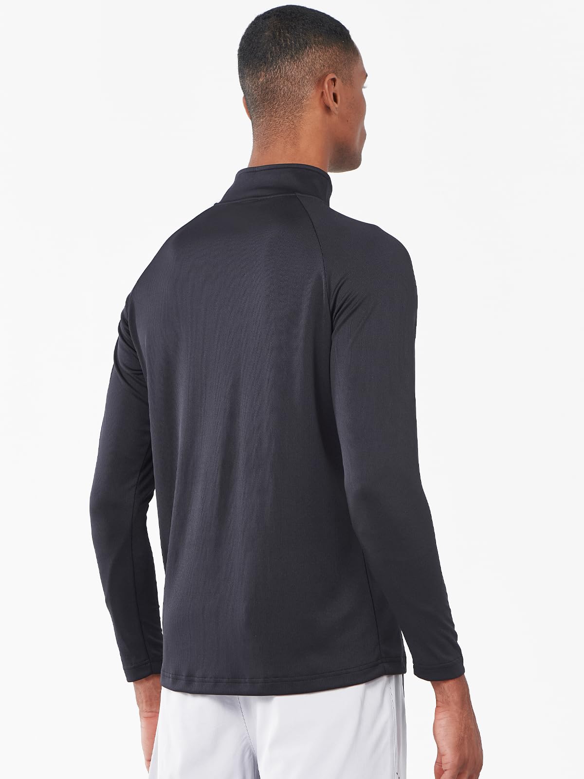 NORTHYARD Men's Quarter Zip Pullover Athletic Running 1/4 Zip Long Sleeve Pullovers Quick Dry Lightweight Tennis Gym Shirts Black L
