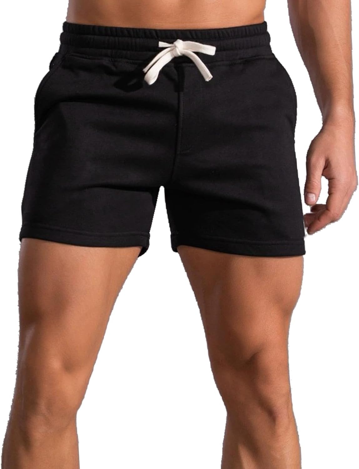 Skiennix Men's Cotton Sweat Shorts - Comfortable Workout Shorts with Pockets | Size 5.5/7 Inch