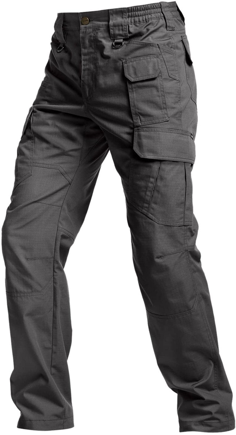 CQR Men's Tactical Pants, Water Resistant Ripstop Cargo Pants, Lightweight EDC Work Hiking Pants, Outdoor Apparel, Duratex Mag Pocket Charcoal, 44W x 32L