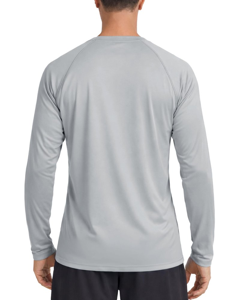 Boladeci Rash Guard for Men SPF Shirts Long Sleeve Lightweight UPF 50+ Sun Protection Swim Workout Shirts Quick Dry UV Surf Water Fishing Tee T-Shirts Gray