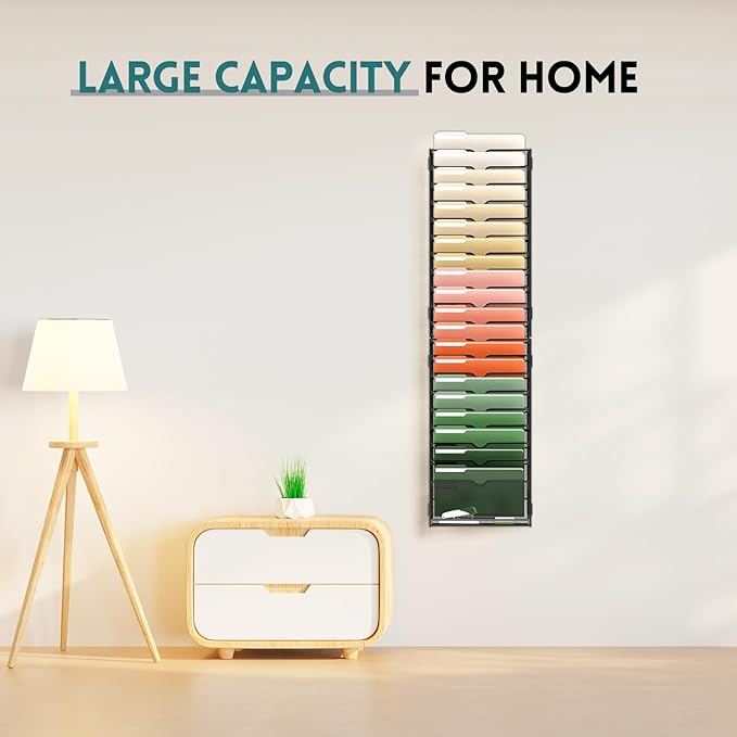 SUPEASY 21 Tier Wall File Organizer, Hanging Wall Mounted Mail Organizer