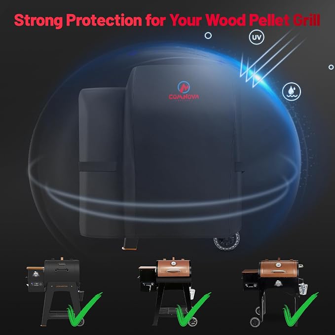 Comnova Grill Cover for Pit Boss Lexington - 600D Wood Pellet Smoker Cover for Pitboss Waterproof & Heavy Duty, Premium Pellet Cover for Pit Boss Lexington 500, Lexington 540, Pro 600 and Tailgater