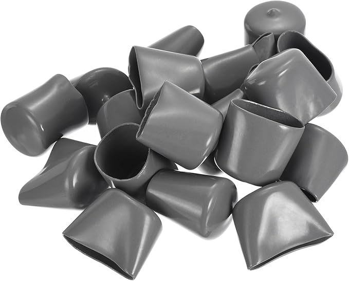 uxcell 20pcs Rubber End Caps 30mm ID Vinyl Cap Cover Screw Protectors Dark Grey