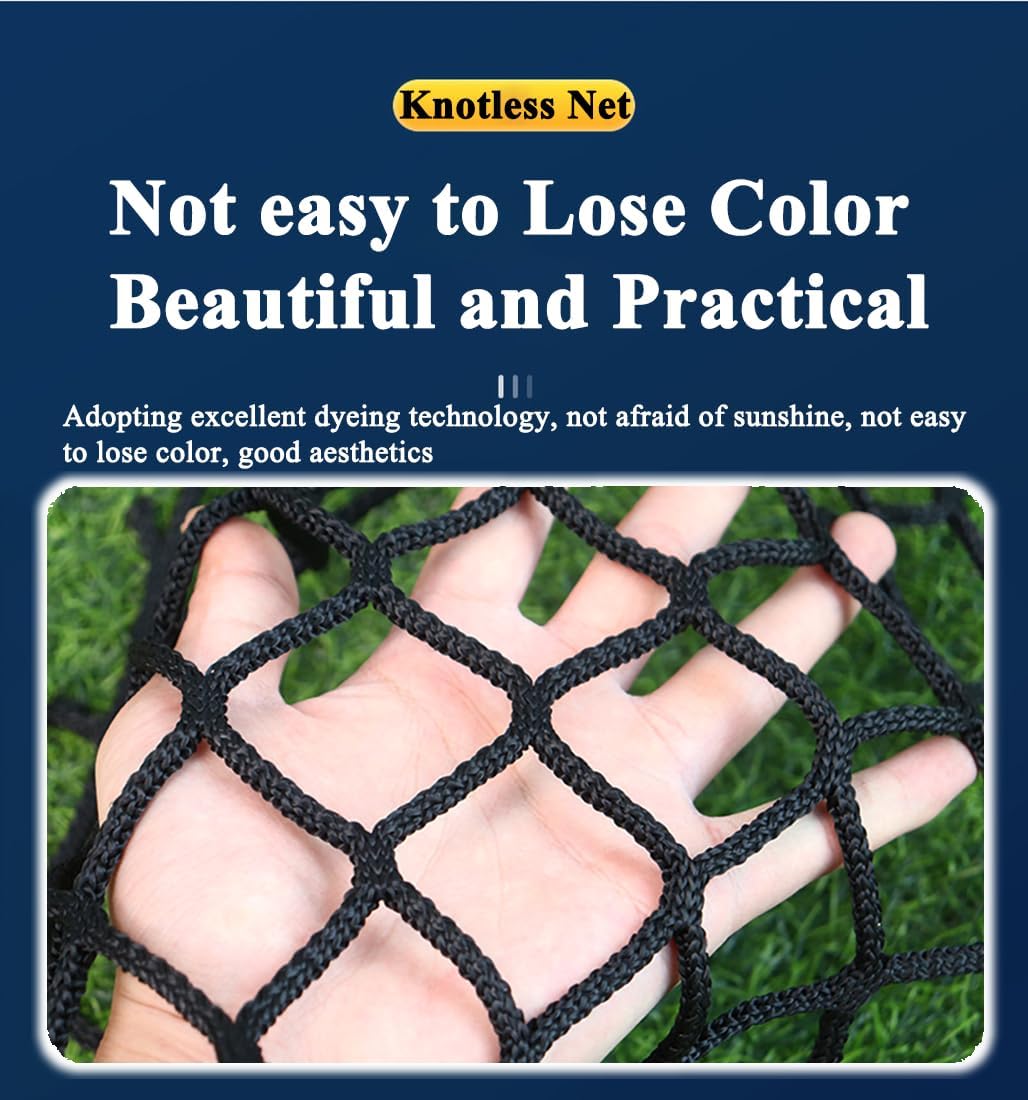 Skiennix Black Safety Rope Net - Knotless Protective Netting for Kids | 0.5M x 2M (1.64FT x 6.56FT)