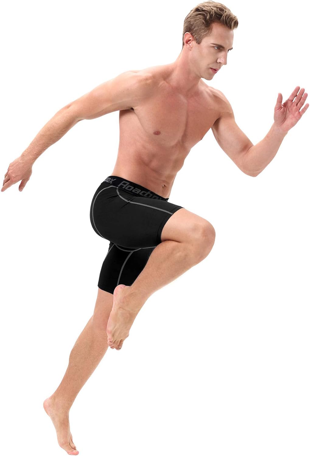 Roadbox Compression Shorts - Men's 3 Pack Athletic Workout Underwear | Spandex Base Layer Boxer Briefs