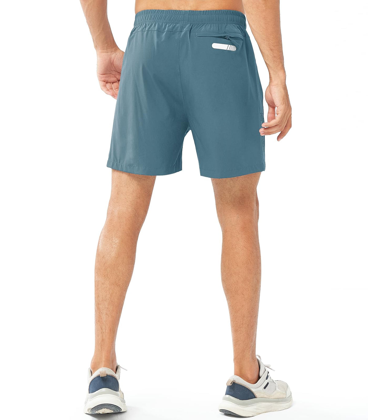 NORTHYARD Men's Athletic Running Shorts Gym Workout 7"/9"/5" Quick Dry Lightweight Sports Basketball Tennis 3 Zipper Pockets GREYBLUE-5inch XL