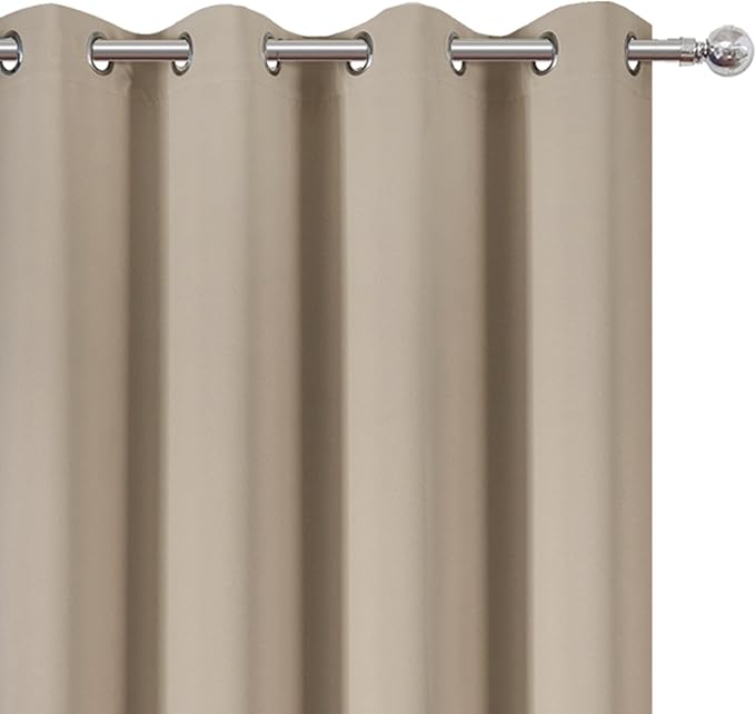 LEMOMO Khaki Thermal Blackout Curtains/52 x 72 Inch/Set of 2 Panels Room