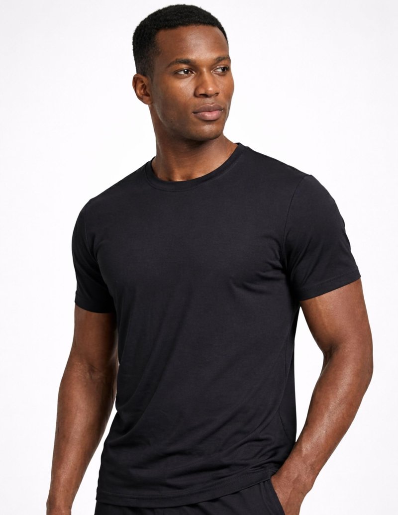 5 Pack Men’s Active Quick Dry Crew Neck T Shirts | Athletic Running Gym Workout Short Sleeve Tee Tops Bulk (Set 15, Medium) Black/White