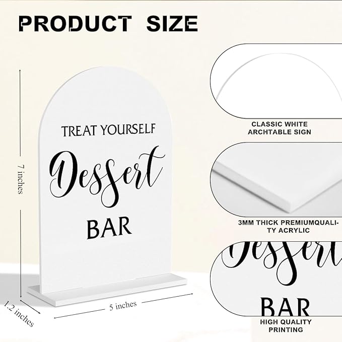 Dessert Table Sign Dessert Bar Sign Wedding Table Signs for Engagement Bridal Shower Birthday Party Candy Bar Desk Decorations Clear Acrylic Decor