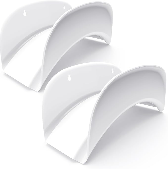 Gardzen 2-Pack Heavy Duty Hose Hanger Wall Mount, Metal Hose Holder, Hook, Rack, Support for Outside, White