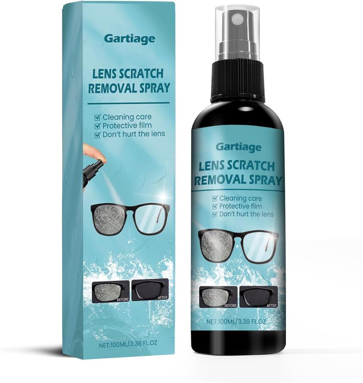 Eyeglass Scratch Remover for Lenses, Eyeglass Cleaner Spray, Glasses Lens Scratch Remover for Eyeglasses, Sunglasses Cleaning Kit (1PCS)