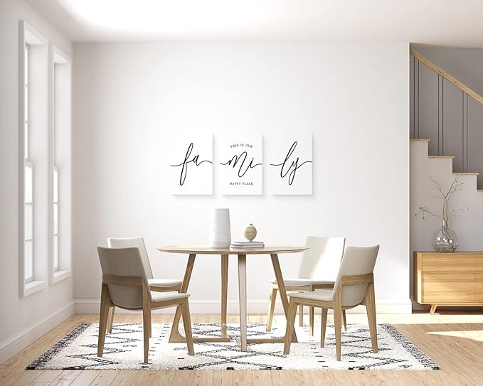 GUBIYU Home Family Wall Art for Living Room & Dining Room, Inspirational Quotes