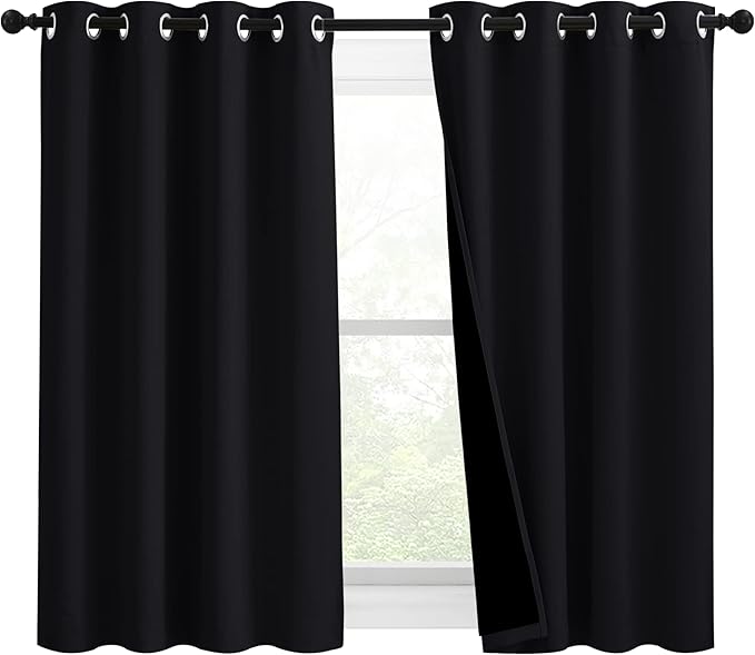 NICETOWN Complete 100% Blackout Curtain Set, Thermal Insulated & Energy