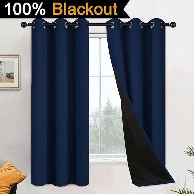 Yakamok 100% Blackout Lined Pair Curtains