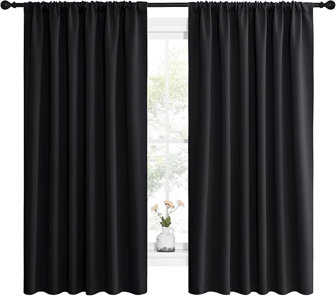 NICETOWN Halloween Black Blackout Curtain Blinds