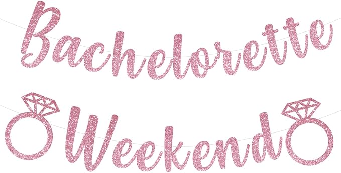 Bachelorette Weekend Banner Bachelorette Party Decor Sign for Bach Party Engagement Bridal Shower Wedding Bride to Be Decorations (Pink)