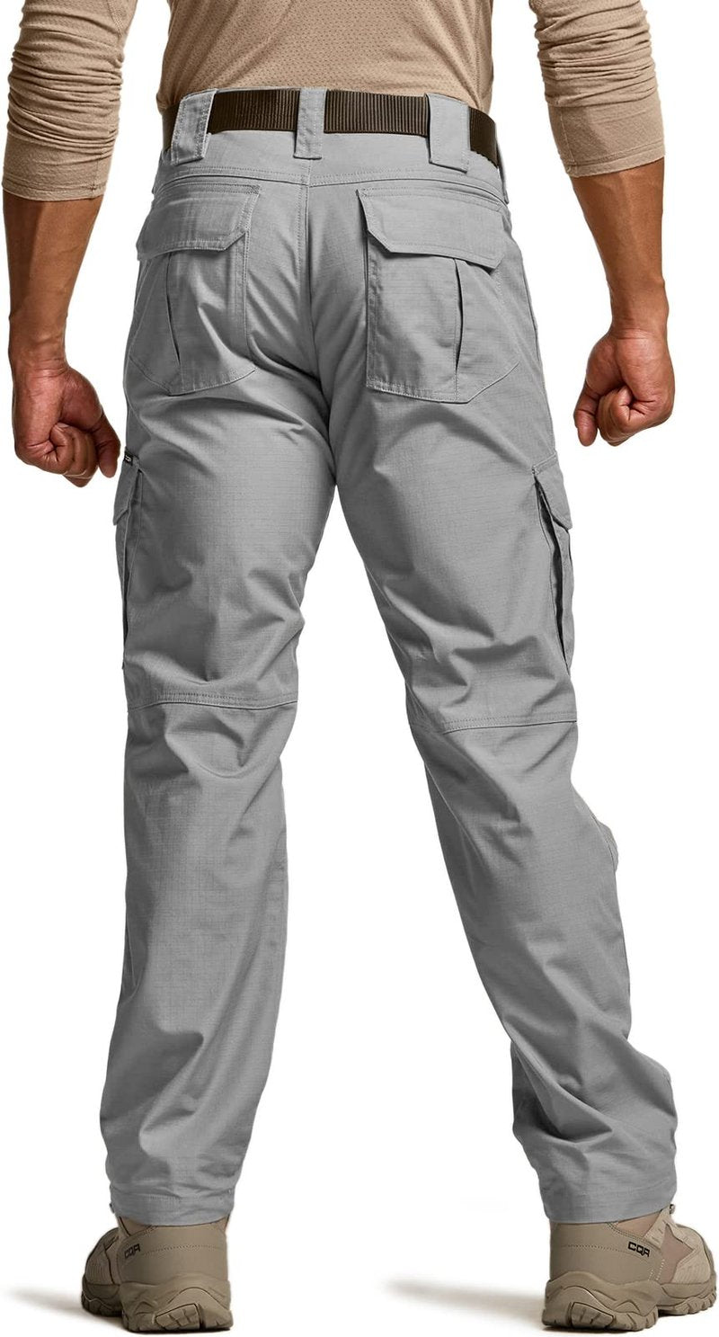 CQR Men's Tactical Pants, Water Resistant Ripstop Cargo Pants, Lightweight EDC Work Hiking Pants, Outdoor Apparel, Duratex Mag Pocket Stone, 44W x 30L