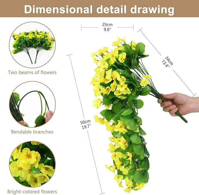 ZFProcess Artificial Fake Hanging Flowers Plants