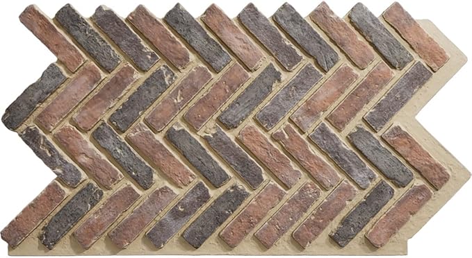 EverStone Herringbone Faux Brick Panel, 46 1/2"W x 25 1/4"H x 1"D, Horizon Color