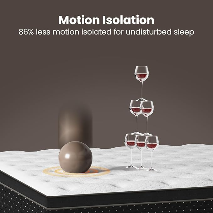 Firm Full Mattress 14 Inch, Cooling Gel Hybrid Mattresses for Back Pain Relief Extra Lumbar Support Motion Isolation with Pocket Springs, Fiberglass-Free 365 Night Trial