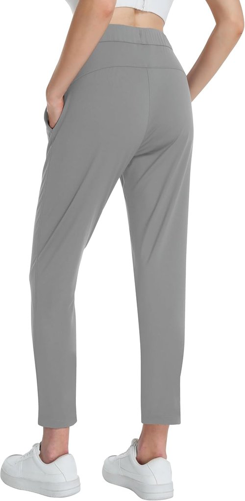 Foucome Women's Golf Pants - Stretchy 7/8 Ankle Sweatpants with Pockets for Athletic & Travel