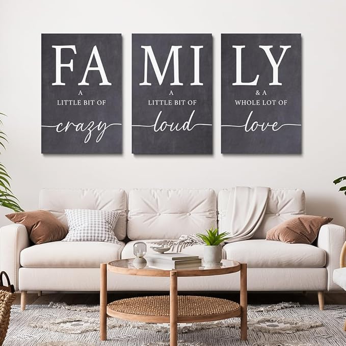 GUBIYU Gray Home Wall Art for Living Room Dining Room Pictures Wall Decor