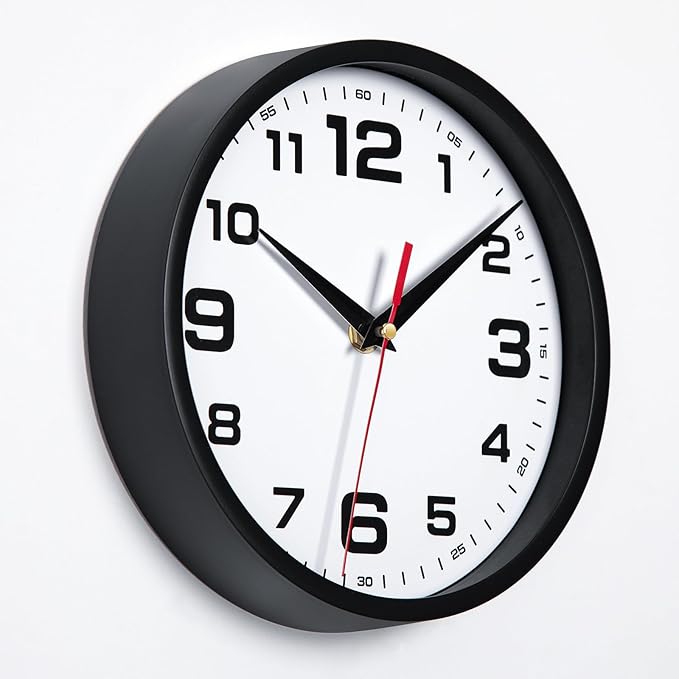 Wall Clock Silent Non-Ticking Modern Clocks Battery Operated 8 Inch Small