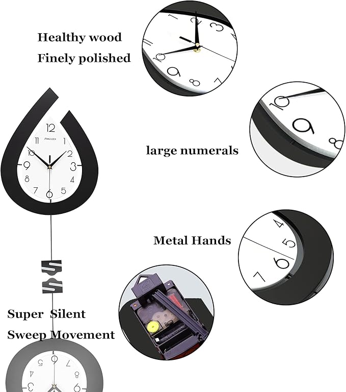 Large Decorative Wall Clock for Living Room Decor Big Pendulum Modern Wall
