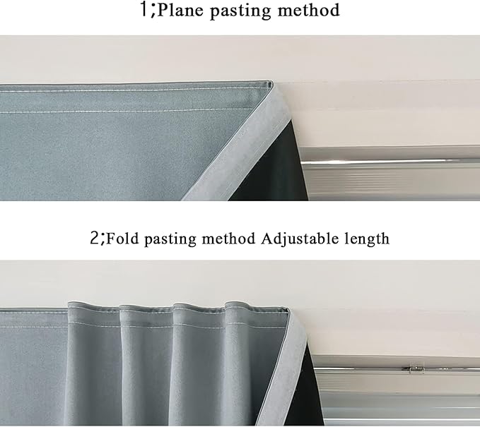 AJAZZ 100% Blackout Shades Window Cover Self Adhesive Curtains Sticky Curtain