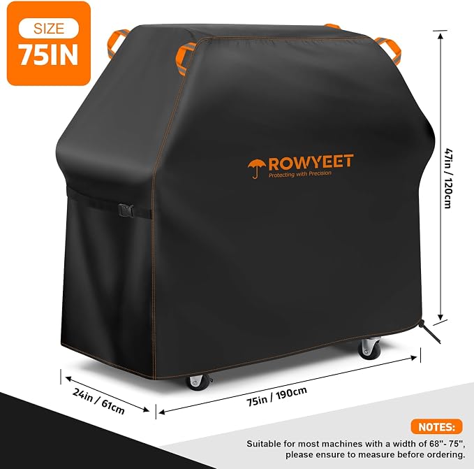 Grill Cover for Outdoor Grill, Universal Fit Oxford Waterproof BBQ Cover for Outside, Anti-UV Barbecue Gas Cover with Adjustable Hem for Weber, Nexgrill, Expert Grill and More (68" - 75")