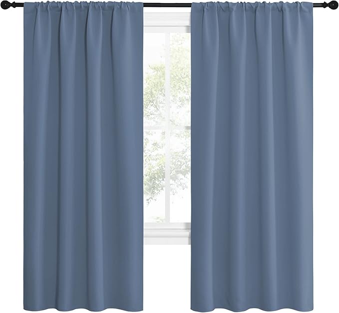 NICETOWN Stone Blue Blackout Curtains