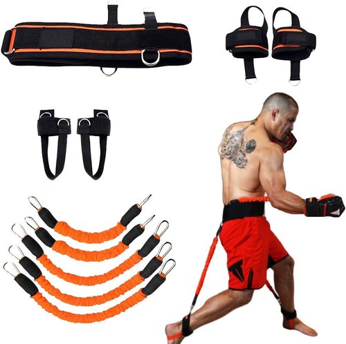 Exercise Boxing Resistance Bands Leg Strength Training Home Workout Equipment Bounce, Explosive Power Training for MMA, Bounce,etc Indoor and Outdoor Fitness Training, Set of 12