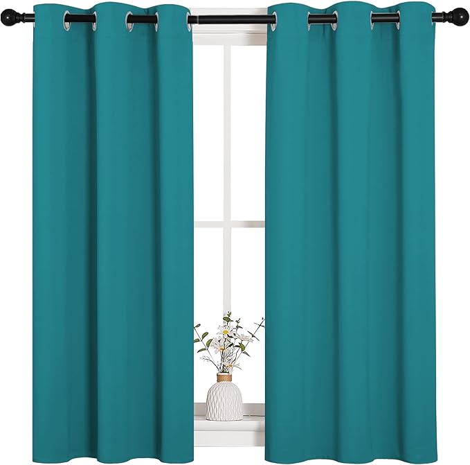 NICETOWN Room Darkening Curtains 45 inch Length 2 Panels, Thermal Insulated